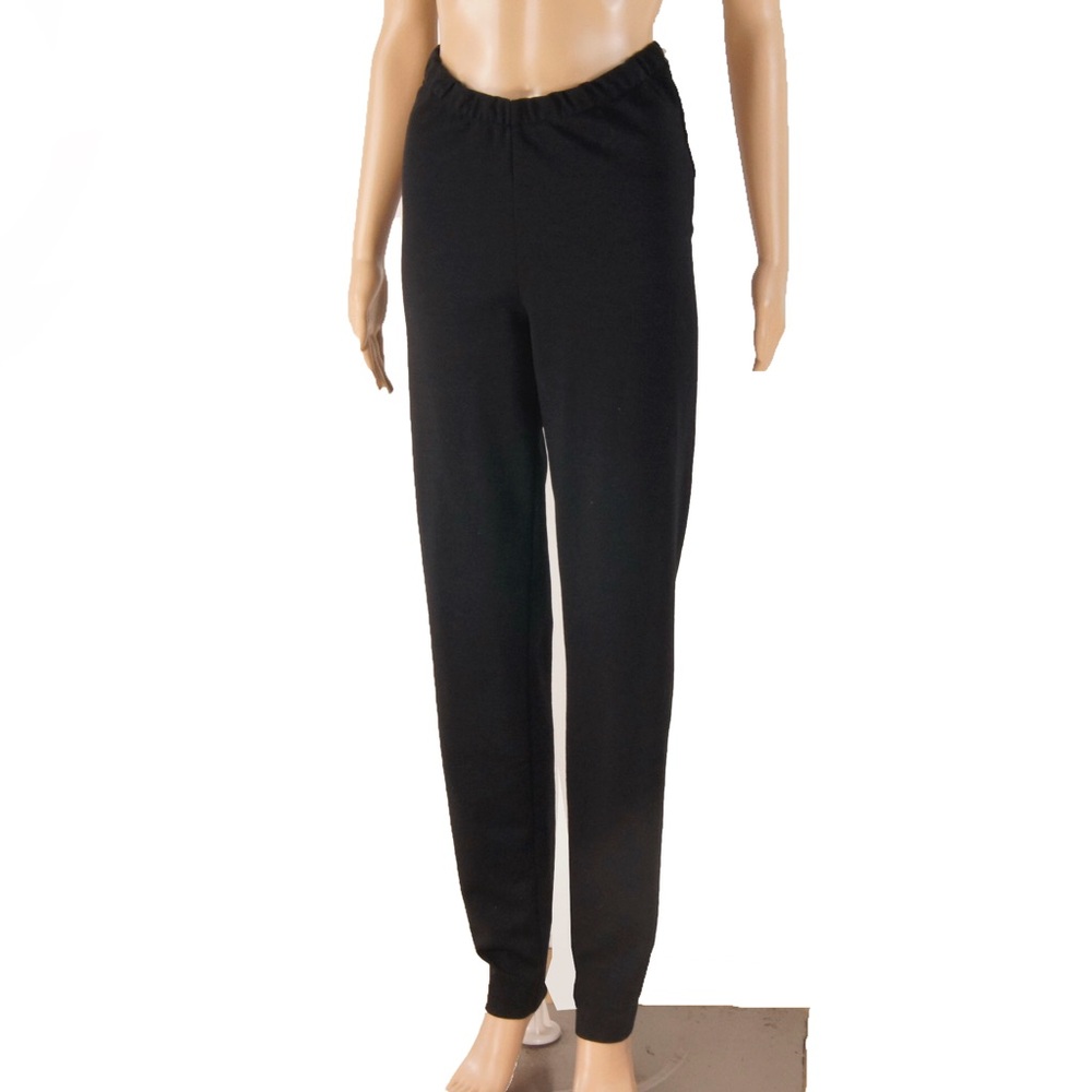 Vintage 90s Ischiko Black Slim Leg Trouser Wool Pants